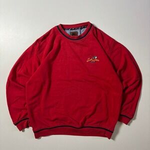 Red Boston Traders Embroidered Crewneck Sweatshirt